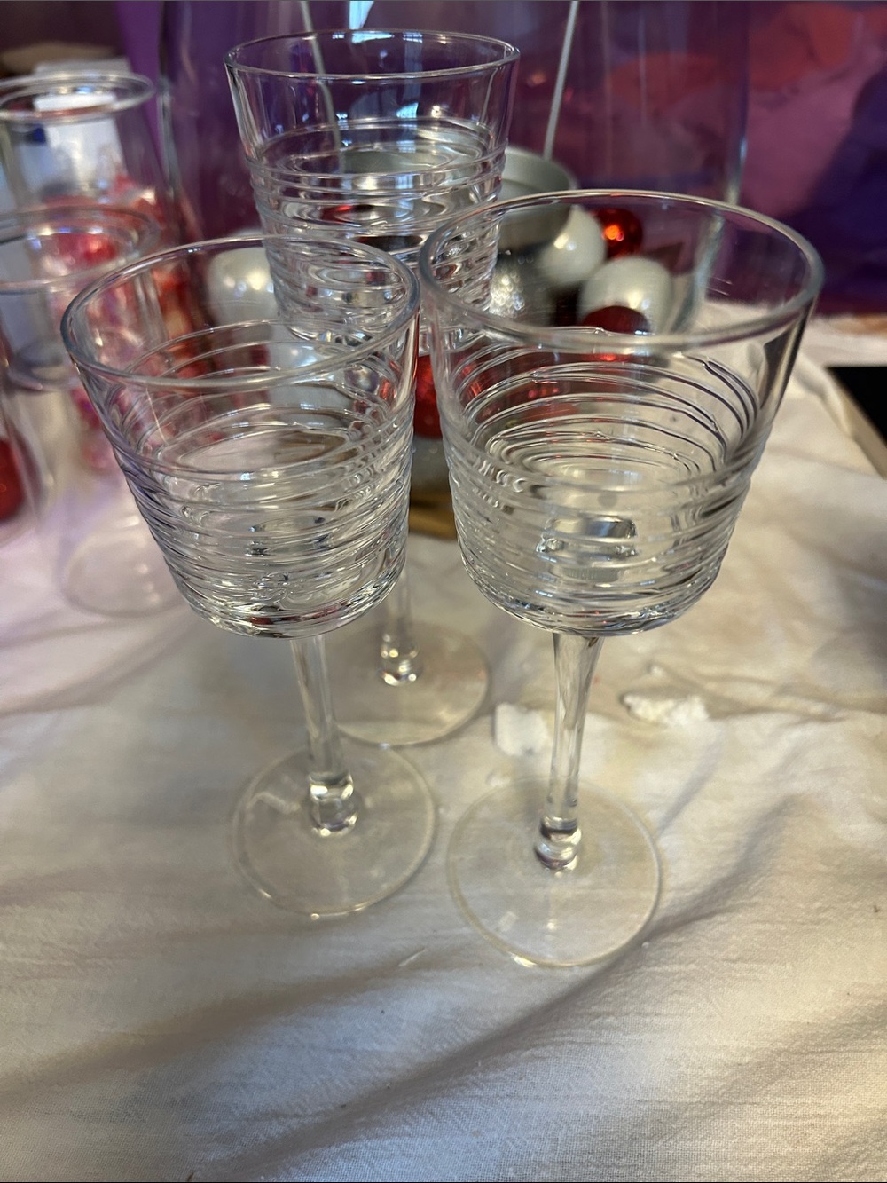 PartyLite Crystal Clear Ripple votive or tealight Set of 3